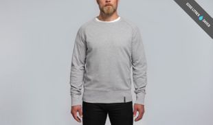 Pure Waste Sweater Raglan Grey Melange